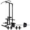 vidaXL Torre de muscula&ccedil;&atilde;o com conjunto barras e halteres 60,5 kg