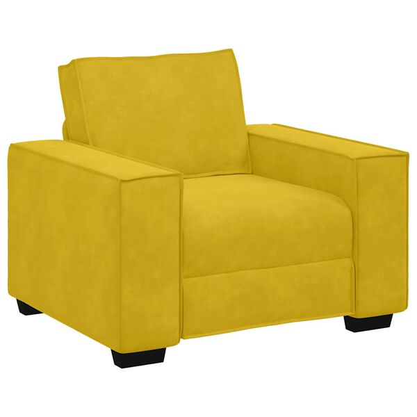 vidaXL Poltrona 100x78x84 cm veludo amarelo