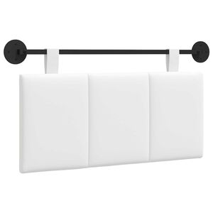 vidaXL Cabeceira Suspensa Riscas Branco 90 x 55 x 5 cm tecido