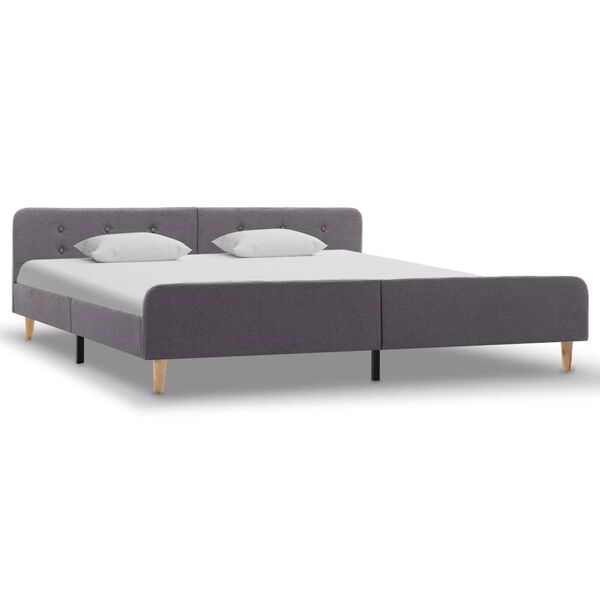 vidaXL Estrutura de cama em tecido 180x200 cm cinzento-claro