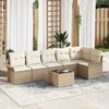 vidaXL Conjunto de Sofá de Jardim 7 pcs Bege Rattan Sintético