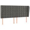 vidaXL Cabeceira cama c/ abas veludo 183x23x118/128 cm cinzento-escuro