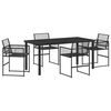 vidaXL Conjunto de Jantar para Jardim 5 pcs Preto A&ccedil;o revestido a p&oacute;