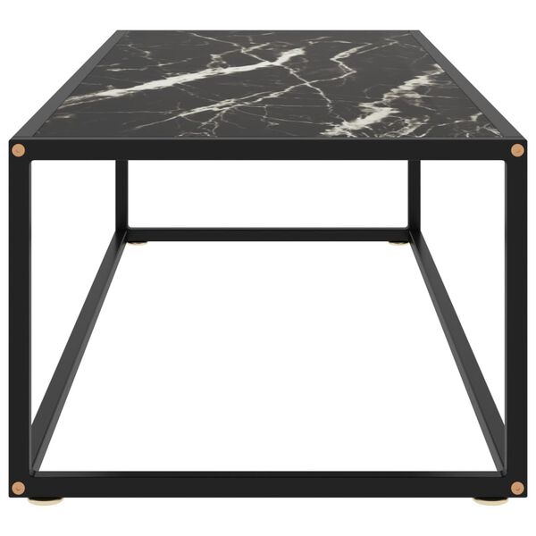 vidaXL Mesa de centro 120x50x35 cm preto com vidro m&aacute;rmore preto