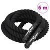 vidaXL Corda de Batalha Preta 6 m 4,5 kg Poli&eacute;ster