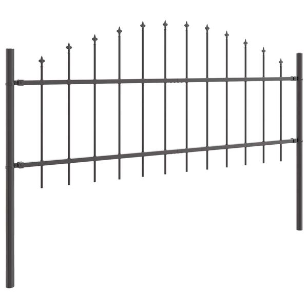 vidaXL Cerca para Jardim 5 pcs Cinzeto 170 x 140 cm Aço revestido a pó