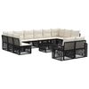 vidaXL Conjunto de Sof&aacute; de Jardim 13 pcs Preto e Branco Creme vime PE