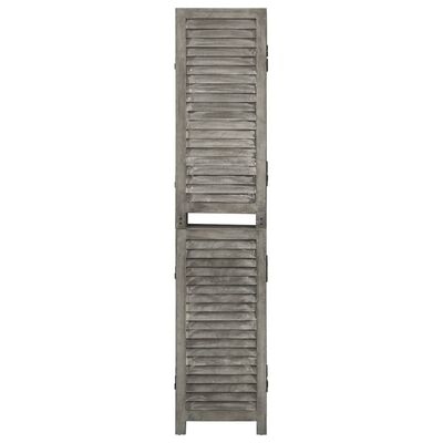vidaXL Biombo com 4 painéis 143x166 cm madeira maciça cinzento