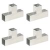 vidaXL Bases para poste em forma de T 4 pcs 81x81 mm metal galvanizado