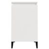 vidaXL Mesas cabeceira 2pcs 40x35x70cm deriv. madeira branco brilhante
