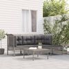 vidaXL 5 pcs conjunto lounge de jardim c/ almofad&otilde;es vime PE cinzento
