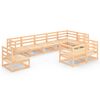 vidaXL 9 pcs conjunto lounge de jardim pinho maci&ccedil;o