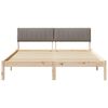vidaXL Estrutura da cama com cabeceira Marrom e taupe 150 x 200 cm