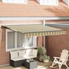 vidaXL Toldo Retr&aacute;til Verde e Amarelo 350 x 250 cm Alum&iacute;nio e Tecido