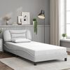 vidaXL Estrutura de cama sem colch&atilde;o Hvar 100x203cm couro artificial branco