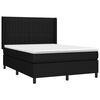 vidaXL Cama box spring c/ colch&atilde;o e LED 140x200 cm tecido preto