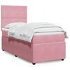 vidaXL Cama com molas/colch&atilde;o 100x200 cm veludo rosa