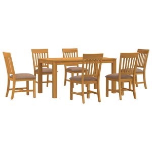 vidaXL Conjunto de sala de jantar 7 unid. Cinzento