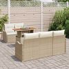 vidaXL Conjunto de Sof&aacute; de Jardim 6 pcs Bege Rattan Sint&eacute;tico