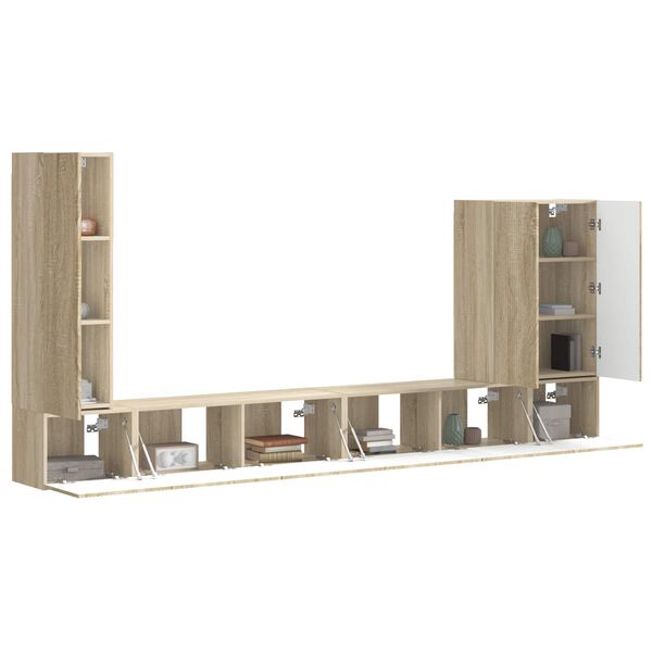 vidaXL Conjunto de Gabinete de Parede para TV 6 pcs Carvalho Sonoma