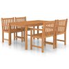 vidaXL Conjunto de jantar de jardim de 5 pe&ccedil;as 150x90 cm madeira de teca maci&ccedil;a