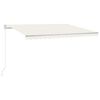 vidaXL Toldo retr&aacute;til manual 450x300 cm cor creme