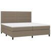 vidaXL Cama box spring colch&atilde;o/LED 200x200cm tecido cinza-acastanhado