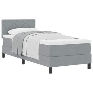 vidaXL Cama Box com colch&atilde;o Cinzento-claro 80 x 200 cm tecido