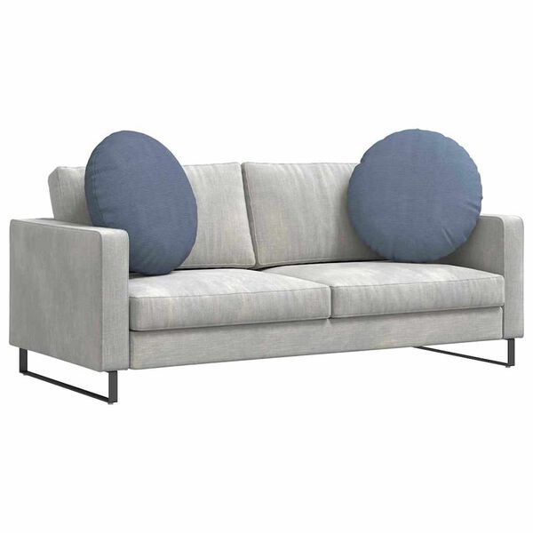 vidaXL Almofadas de Assento 2 pcs Azul &Oslash; 80 cm Tecido de Veludo Cotele