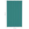 vidaXL Painéis de telhado 12 pcs 80x45 cm aço galvanizado verde