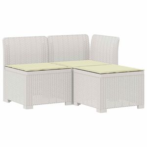 vidaXL Sof&aacute; de Jardim 3 Lugares com Almofadas visual Rattan 3 lugar PP