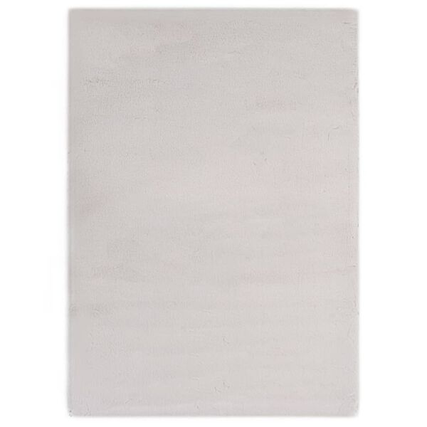 vidaXL Tapete em pele de coelho artificial 80x150 cm cinzento