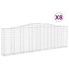 vidaXL Cestos gabi&atilde;o arqueados 8pcs 400x30x120/140cm ferro galvanizado