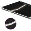 vidaXL Toldo autom&aacute;tico com LED e sensor de vento 450x300 cm antracite