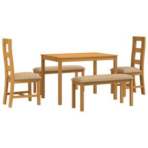 vidaXL Conjunto de sala de jantar 5 unid. Bege