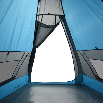 vidaXL Tenda de campismo tipi para 7 pessoas impermeável azul