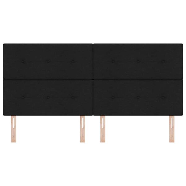 vidaXL Cabeceira Ajust&aacute;vel em Altura com cabeceira Preto 200 cm tecido