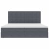 vidaXL Cama com arruma&ccedil;&atilde;o e LED Cinza Escuro 200 x 200 cm Veludo