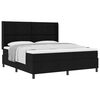 vidaXL Cama Box com almofada com cabeceira Preto 200 x 180 cm tecido