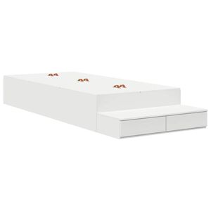 vidaXL Estrado de cama com arruma&ccedil;&atilde;o Branco 80 cm Madeira processada