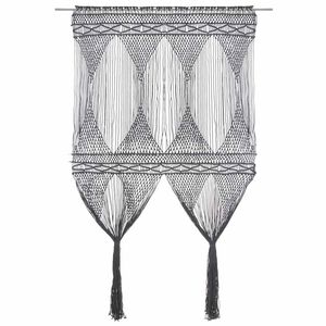 vidaXL Cortina em macram&eacute; 140x240 cm algod&atilde;o antracite
