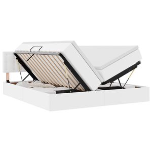 vidaXL Cama com Armazenamento Branco Puro 180 x 200 cm Couro Sint&eacute;tico