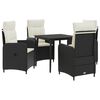vidaXL Conjunto de Mesa de Sof&aacute; 5 unid. Preto e Branco Creme
