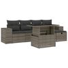 vidaXL 6 pcs conjunto sof&aacute;s de jardim com almofad&otilde;es vime cinzento