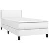 vidaXL Cama box spring c/ colch&atilde;o/LED 90x190cm couro artificial branco