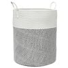vidaXL Cesto de arruma&ccedil;&atilde;o &Oslash;38x46 cm algod&atilde;o cinzento e branco