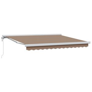 vidaXL Toldo retr&aacute;til Cinzento-acastanhado 500 &times; 300 cm Tecido e Metal