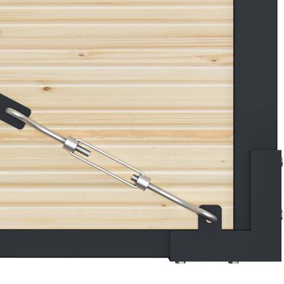 vidaXL Portão de vedação aço e madeira de abeto 513x150 cm