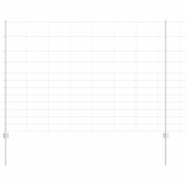 vidaXL Cerca com Poste Prateado 1,5 x 50 m A&ccedil;o