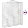 vidaXL Cestos gabi&atilde;o arqueados 6pcs 200x50x220/240cm ferro galvanizado